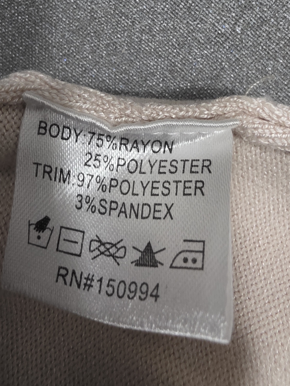 Belldini Blush Layered V-Neck Pullover with Satin & Lace Hem - Picture 7 of 7